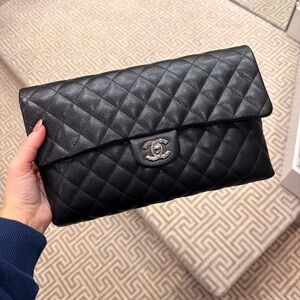 SOLD CHANEL Black Quilted Clutch